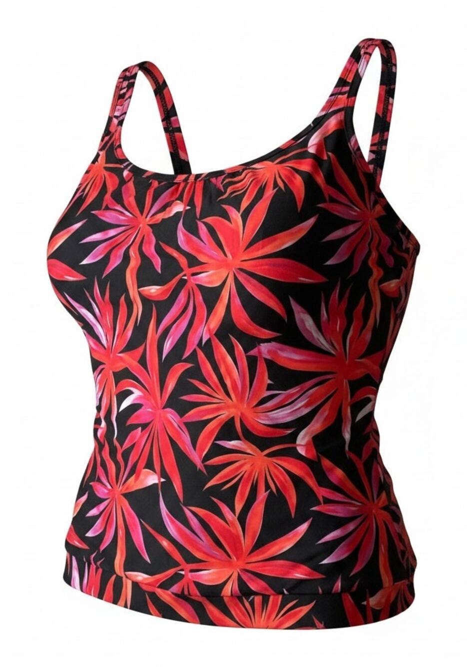 Pink Tankini Bathing Suit Swim Top Tropical 3XL Ocean Blues NEW Beachwear Lux